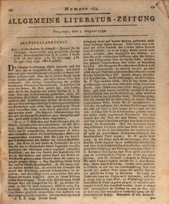 Allgemeine Literatur-Zeitung (Literarisches Zentralblatt für Deutschland) Freitag 3. August 1798