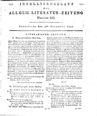 Allgemeine Literatur-Zeitung (Literarisches Zentralblatt für Deutschland) Samstag 22. Dezember 1798