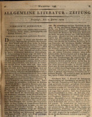 Allgemeine Literatur-Zeitung (Literarisches Zentralblatt für Deutschland) Freitag 11. Juli 1800