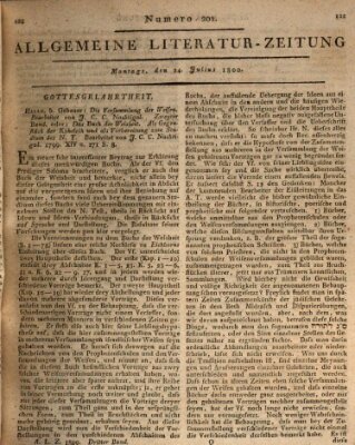Allgemeine Literatur-Zeitung (Literarisches Zentralblatt für Deutschland) Montag 14. Juli 1800