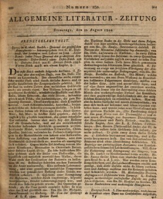 Allgemeine Literatur-Zeitung (Literarisches Zentralblatt für Deutschland) Dienstag 12. August 1800