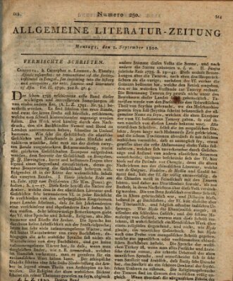 Allgemeine Literatur-Zeitung (Literarisches Zentralblatt für Deutschland) Montag 1. September 1800