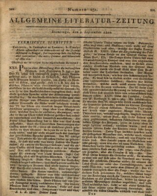Allgemeine Literatur-Zeitung (Literarisches Zentralblatt für Deutschland) Dienstag 2. September 1800