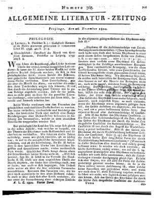 Allgemeine Literatur-Zeitung (Literarisches Zentralblatt für Deutschland) Freitag 26. Dezember 1800