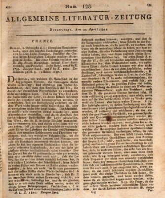 Allgemeine Literatur-Zeitung (Literarisches Zentralblatt für Deutschland) Donnerstag 30. April 1801