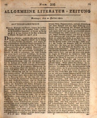 Allgemeine Literatur-Zeitung (Literarisches Zentralblatt für Deutschland) Montag 20. Juli 1801