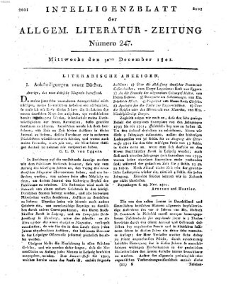 Allgemeine Literatur-Zeitung (Literarisches Zentralblatt für Deutschland) Mittwoch 30. Dezember 1801