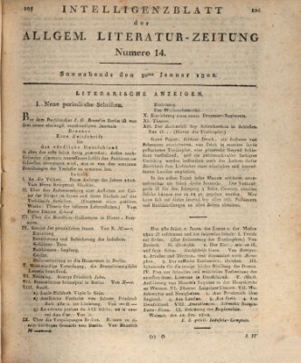 Allgemeine Literatur-Zeitung (Literarisches Zentralblatt für Deutschland) Samstag 30. Januar 1802