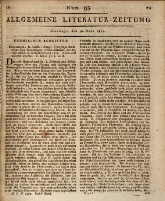 Allgemeine Literatur-Zeitung (Literarisches Zentralblatt für Deutschland) Dienstag 30. März 1802