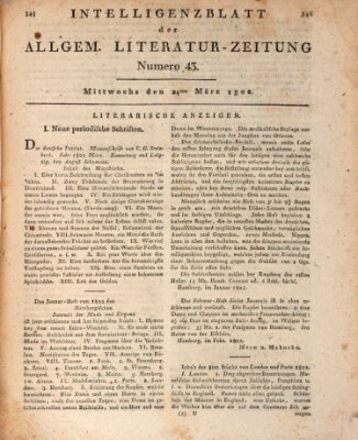 Allgemeine Literatur-Zeitung (Literarisches Zentralblatt für Deutschland) Mittwoch 24. März 1802