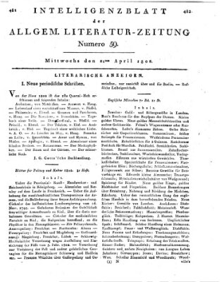 Allgemeine Literatur-Zeitung (Literarisches Zentralblatt für Deutschland) Mittwoch 21. April 1802