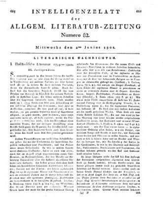 Allgemeine Literatur-Zeitung (Literarisches Zentralblatt für Deutschland) Mittwoch 2. Juni 1802