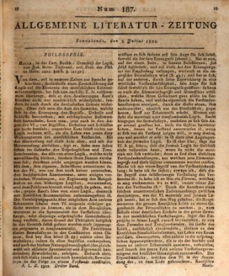 Allgemeine Literatur-Zeitung (Literarisches Zentralblatt für Deutschland) Samstag 3. Juli 1802