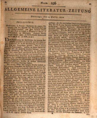 Allgemeine Literatur-Zeitung (Literarisches Zentralblatt für Deutschland) Dienstag 13. Juli 1802