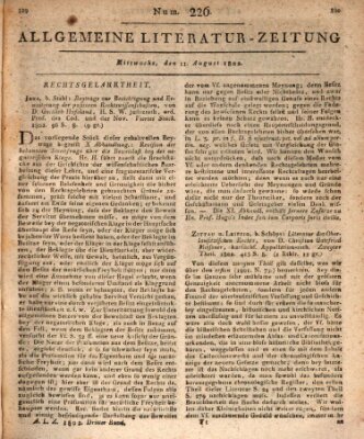 Allgemeine Literatur-Zeitung (Literarisches Zentralblatt für Deutschland) Mittwoch 11. August 1802