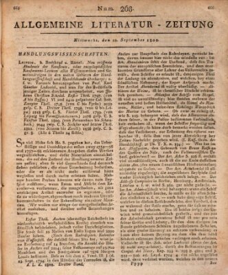Allgemeine Literatur-Zeitung (Literarisches Zentralblatt für Deutschland) Mittwoch 22. September 1802
