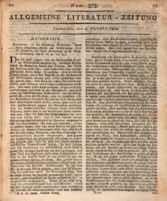 Allgemeine Literatur-Zeitung (Literarisches Zentralblatt für Deutschland) Samstag 25. September 1802