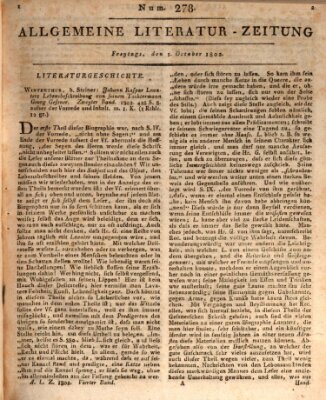 Allgemeine Literatur-Zeitung (Literarisches Zentralblatt für Deutschland) Freitag 1. Oktober 1802