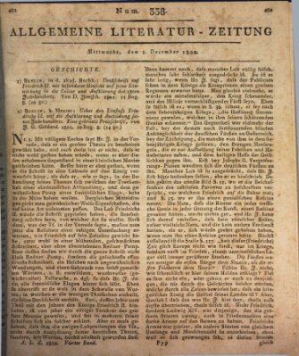 Allgemeine Literatur-Zeitung (Literarisches Zentralblatt für Deutschland) Mittwoch 1. Dezember 1802