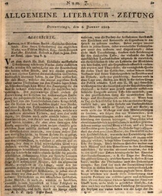 Allgemeine Literatur-Zeitung (Literarisches Zentralblatt für Deutschland) Donnerstag 6. Januar 1803