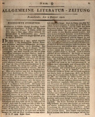 Allgemeine Literatur-Zeitung (Literarisches Zentralblatt für Deutschland) Samstag 8. Januar 1803
