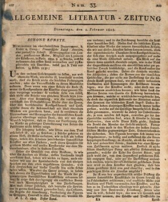 Allgemeine Literatur-Zeitung (Literarisches Zentralblatt für Deutschland) Dienstag 1. Februar 1803