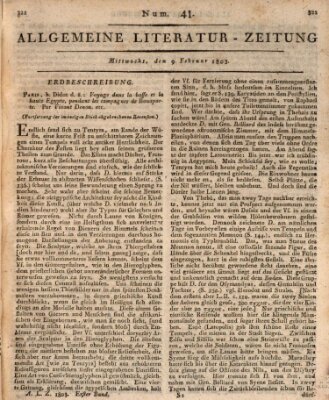 Allgemeine Literatur-Zeitung (Literarisches Zentralblatt für Deutschland) Mittwoch 9. Februar 1803