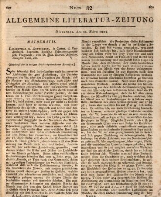 Allgemeine Literatur-Zeitung (Literarisches Zentralblatt für Deutschland) Dienstag 22. März 1803