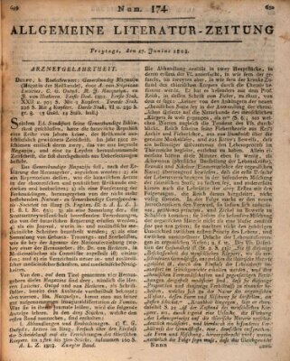 Allgemeine Literatur-Zeitung (Literarisches Zentralblatt für Deutschland) Freitag 17. Juni 1803