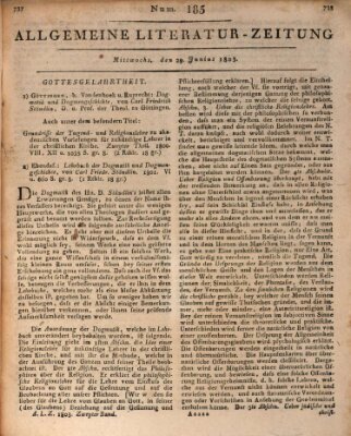 Allgemeine Literatur-Zeitung (Literarisches Zentralblatt für Deutschland) Mittwoch 29. Juni 1803