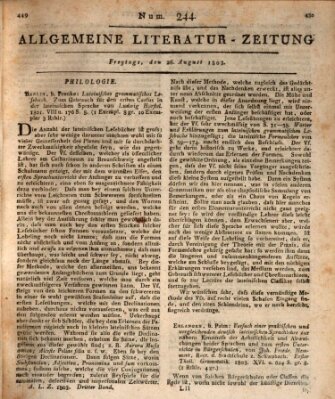 Allgemeine Literatur-Zeitung (Literarisches Zentralblatt für Deutschland) Freitag 26. August 1803