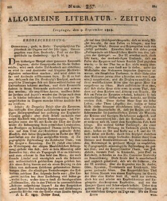 Allgemeine Literatur-Zeitung (Literarisches Zentralblatt für Deutschland) Freitag 9. September 1803