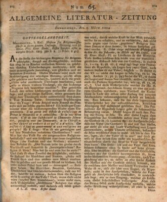 Allgemeine Literatur-Zeitung (Literarisches Zentralblatt für Deutschland) Donnerstag 1. März 1804