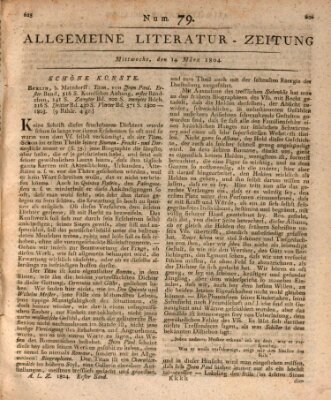 Allgemeine Literatur-Zeitung (Literarisches Zentralblatt für Deutschland) Mittwoch 14. März 1804