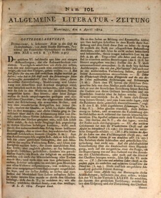 Allgemeine Literatur-Zeitung (Literarisches Zentralblatt für Deutschland) Montag 2. April 1804