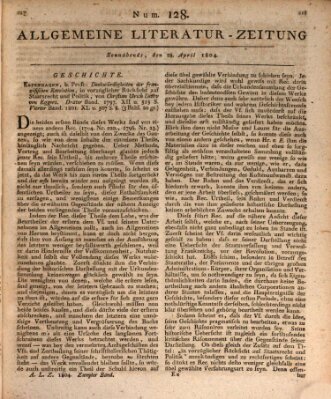 Allgemeine Literatur-Zeitung (Literarisches Zentralblatt für Deutschland) Samstag 28. April 1804