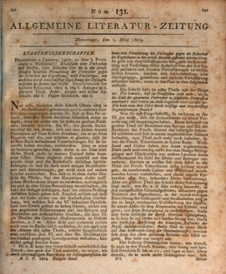 Allgemeine Literatur-Zeitung (Literarisches Zentralblatt für Deutschland) Dienstag 1. Mai 1804