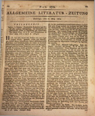 Allgemeine Literatur-Zeitung (Literarisches Zentralblatt für Deutschland) Montag 21. Mai 1804