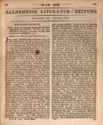 Allgemeine Literatur-Zeitung (Literarisches Zentralblatt für Deutschland) Samstag 3. November 1804