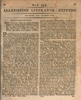 Allgemeine Literatur-Zeitung (Literarisches Zentralblatt für Deutschland) Samstag 1. Dezember 1804