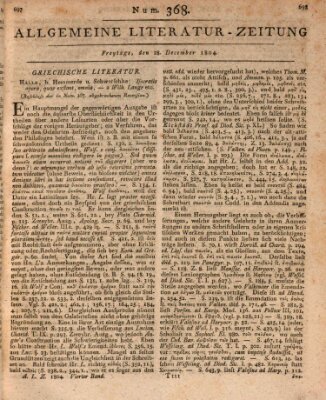 Allgemeine Literatur-Zeitung (Literarisches Zentralblatt für Deutschland) Freitag 28. Dezember 1804