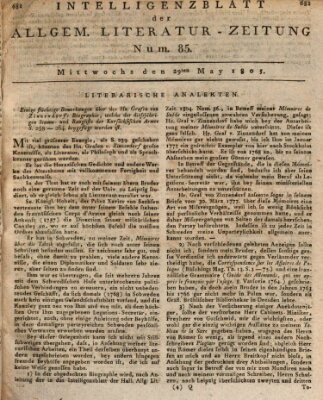 Allgemeine Literatur-Zeitung (Literarisches Zentralblatt für Deutschland) Mittwoch 29. Mai 1805