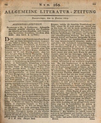 Allgemeine Literatur-Zeitung (Literarisches Zentralblatt für Deutschland) Donnerstag 13. Juni 1805