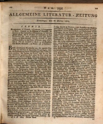 Allgemeine Literatur-Zeitung (Literarisches Zentralblatt für Deutschland) Dienstag 16. Juli 1805