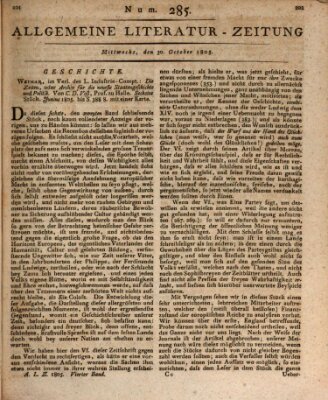 Allgemeine Literatur-Zeitung (Literarisches Zentralblatt für Deutschland) Mittwoch 30. Oktober 1805
