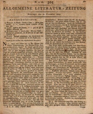 Allgemeine Literatur-Zeitung (Literarisches Zentralblatt für Deutschland) Freitag 22. November 1805