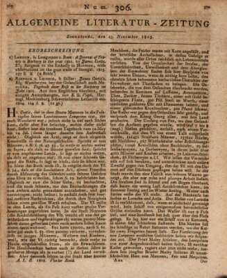 Allgemeine Literatur-Zeitung (Literarisches Zentralblatt für Deutschland) Samstag 23. November 1805