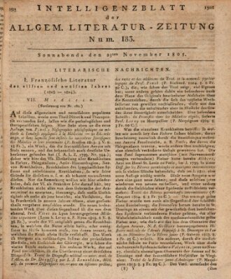 Allgemeine Literatur-Zeitung (Literarisches Zentralblatt für Deutschland) Samstag 23. November 1805