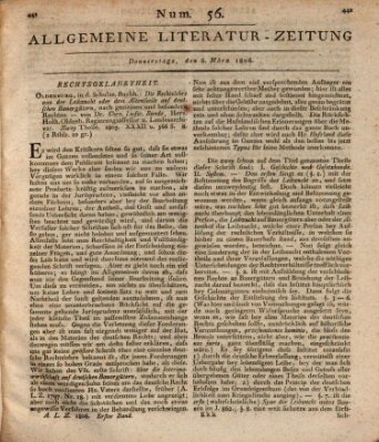 Allgemeine Literatur-Zeitung (Literarisches Zentralblatt für Deutschland) Donnerstag 6. März 1806
