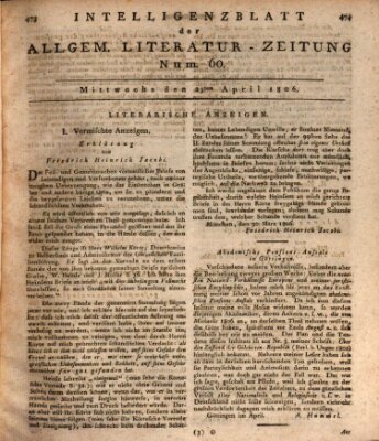 Allgemeine Literatur-Zeitung (Literarisches Zentralblatt für Deutschland) Mittwoch 23. April 1806